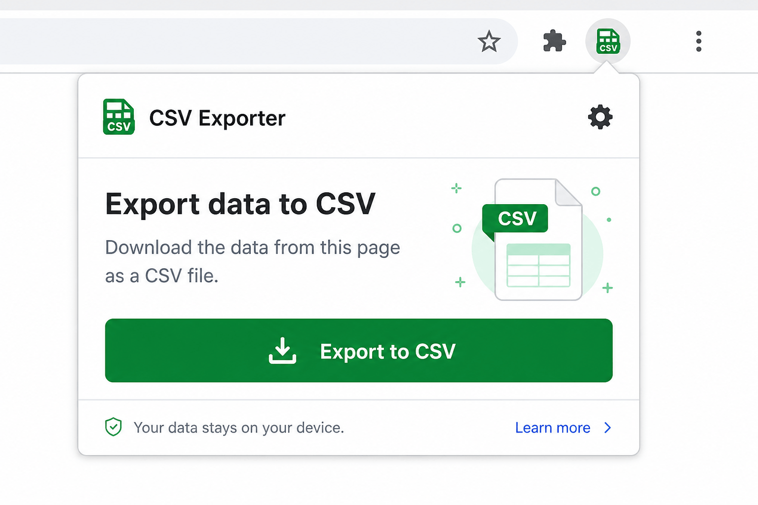 Twitter Search Exporter Chrome extension exporting data to CSV