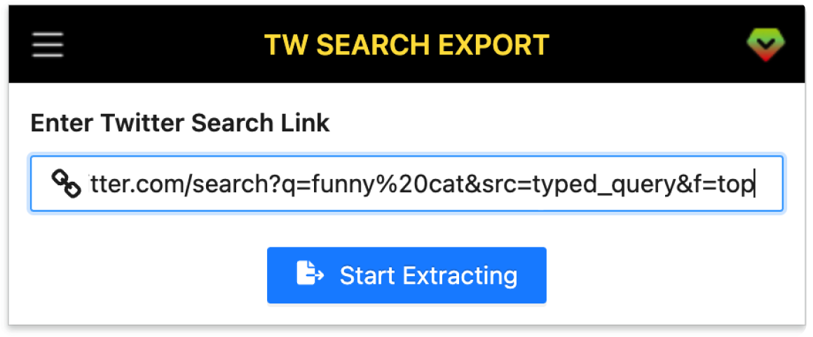 Twitter Search Exporter Screenshot